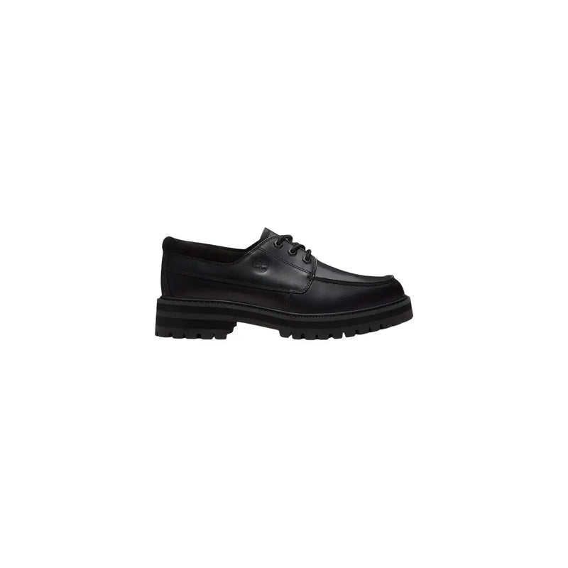 Timberland Schwarze Herren-Schnürschuhe aus Leder mit klobiger Gummisohle für strapazierfähige Freizeitkleidung