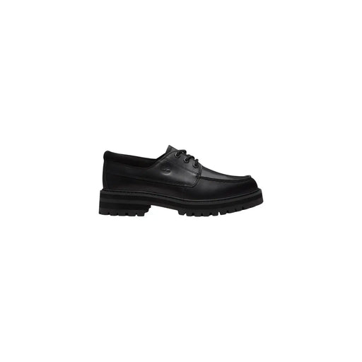 Timberland Chaussure bateau à lacets en cuir noir pour homme avec semelle épaisse en caoutchouc pour une tenue décontractée et résistante