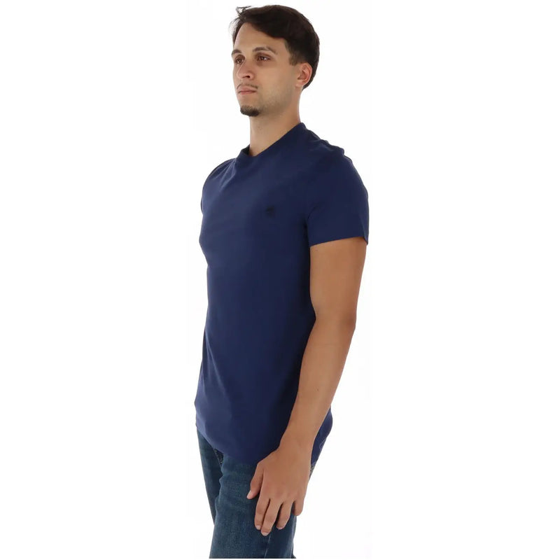 Timberland men blue cotton t shirt short sleeve navy blue crew neck casual comfortable fit