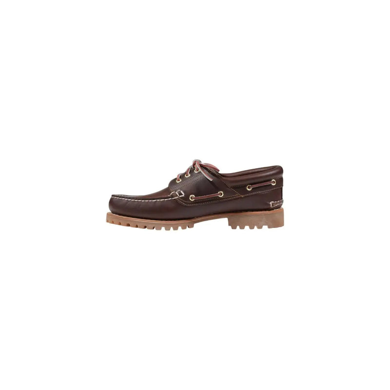Timberland Braune Herren-Freizeitschuhe aus Leder mit beigen Schnürsenkeln und robuster Gummisohle für lange Haltbarkeit