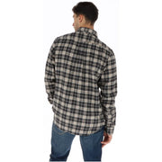 Timberland men checked cotton shirt black features a long-sleeved black and white plaid flannel with button-up collar and cuffs