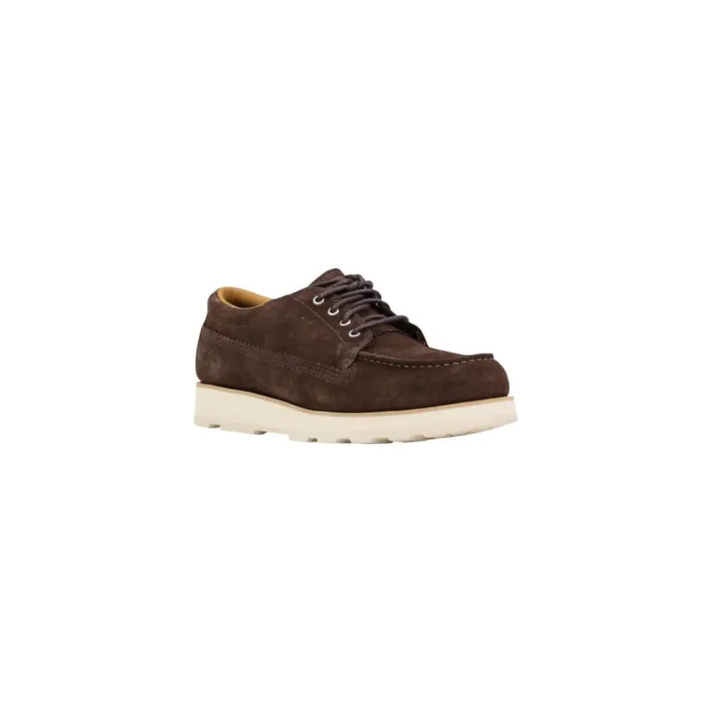Timberland men lace ups shoes in brown suede with white rubber sole ideal for spring summer wear