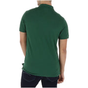 Timberland men polo shirt green short sleeve made of cotton elastane with classic collar and ribbed cuffs