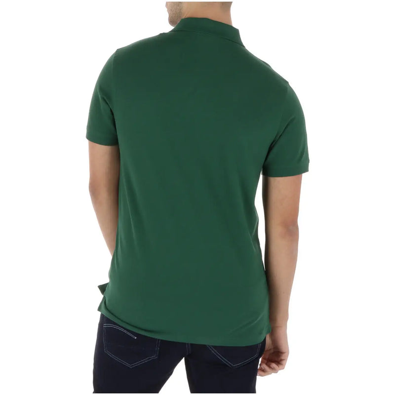 Timberland men polo shirt green short sleeve made of cotton elastane with classic collar and ribbed cuffs