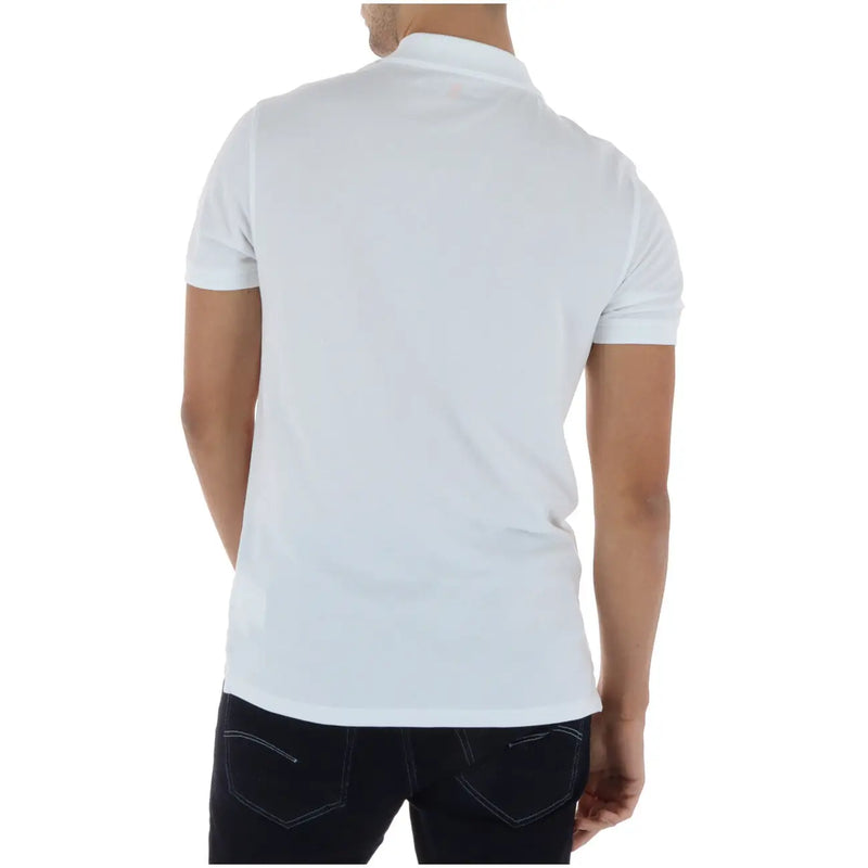 Timberland men polo shirt white short sleeve made of cotton stretch with classic collar and neatly stitched seams