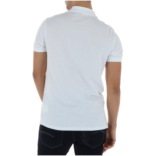 Timberland men polo shirt white short sleeve made of cotton stretch with classic collar and neatly stitched seams