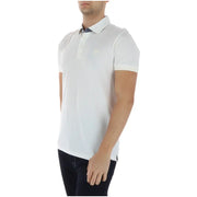 Timberland men polo white short sleeve made of 100 percent cotton with subtle textured fabric and embroidered logo