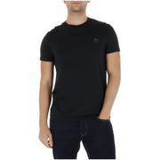 Black Timberland short-sleeved cotton t-shirt for men with a subtle embroidered logo on the chest