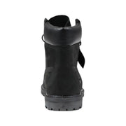 Timberland women’s black leather ankle boots featuring black suede upper and durable rubber sole