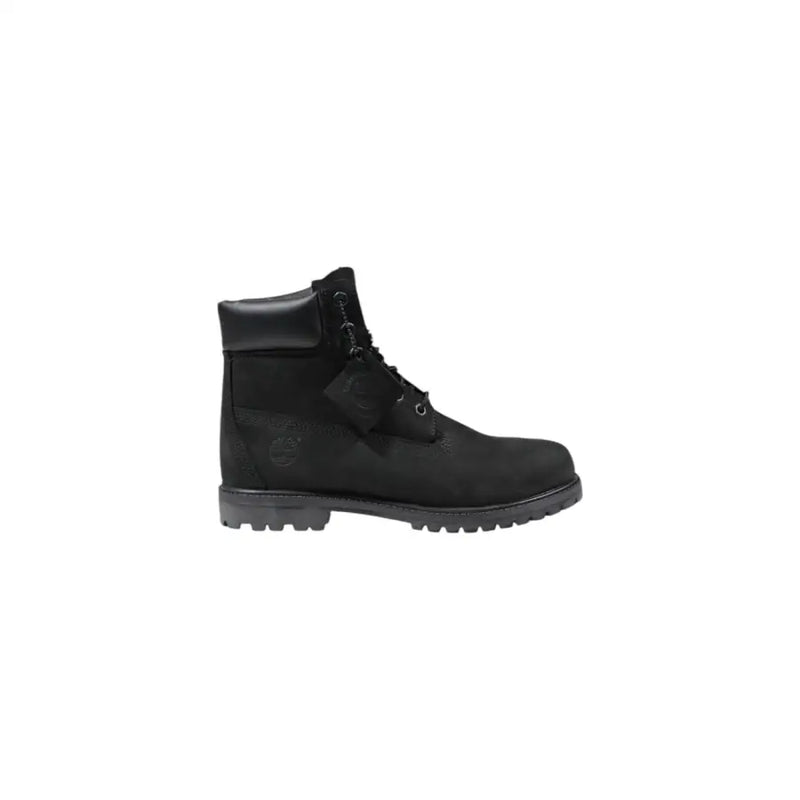 Timberland women’s black leather ankle boot with suede upper and rubber outsole featuring 6-inch design