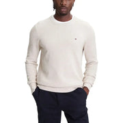 Tommy hilfiger cream crewneck sweatshirt with small logo.