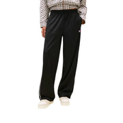 Tommy Hilfiger black women’s spring summer track pants with white side stripes and small thigh logo