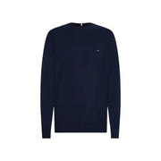 Tommy Hilfiger Kaschmirpullover für Herren in Marineblau mit gesticktem Logo auf der linken Brust, Vorderansicht