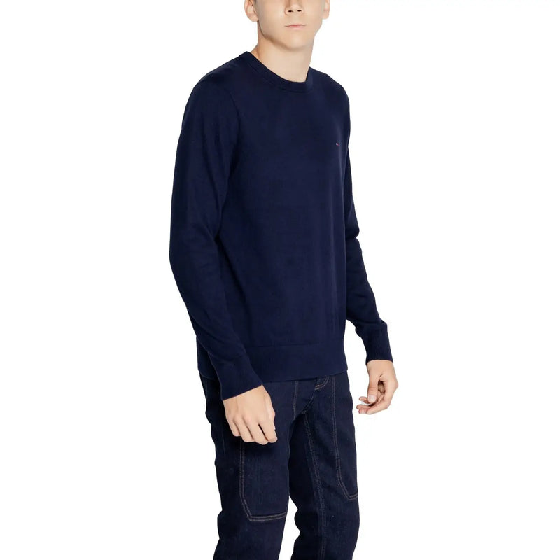 Tommy Hilfiger Kaschmirpullover für Herren in Marineblau mit langen Ärmeln und Rundhalsausschnitt, Vorderansicht