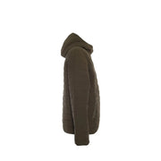 Tommy Hilfiger Denim men green quilted hooded jacket with sleek modern design for fall winter use