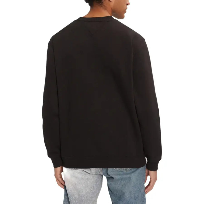 Men’s black long-sleeve crewneck sweatshirt from Tommy Hilfiger Jeans for men