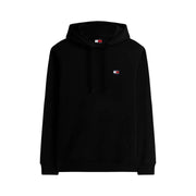 Tommy Hilfiger Jeans Schwarzer Herren-Hoodie aus Bio-Baumwolle mit kleinem, gesticktem Logo und passenden Kordelzügen