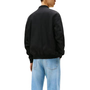 Tommy Hilfiger Jeans men black organic cotton bomber jacket with ribbed cuffs and waistband and zip closure