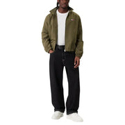 Olive green hooded jacket with small embroidered logo on left chest from Tommy Hilfiger Jeans men blazer collection