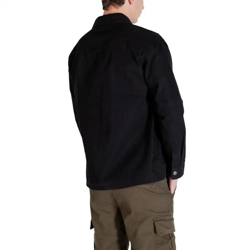 Schwarze Baumwolle Tommy Hilfiger Jeans Herrenhemdjacke mit geknöpften Manschetten und Kragen für die Freizeit