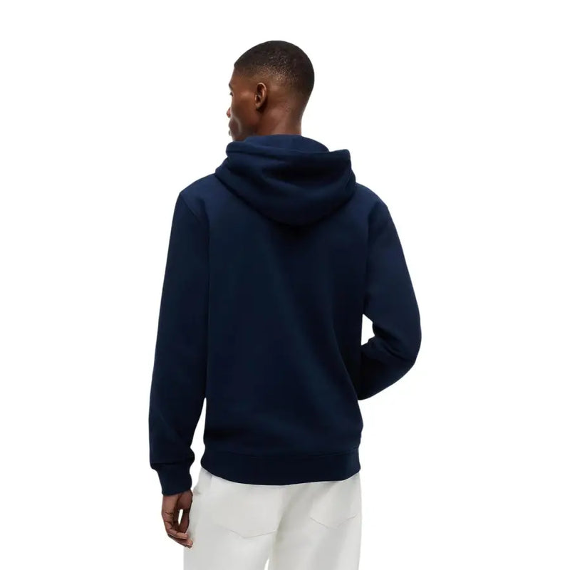 Navy blue hooded sweatshirt for men by Tommy Hilfiger Jeans made from soft cotton blend fabric