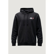 Black tommy hilfiger jeans men sweatshirt hoodie with subtle embroidered logo and matching drawstrings