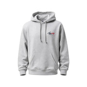 Tommy Hilfiger jeans men sweatshirt in light gray with subtle chest logo and matching drawstrings hoodie design