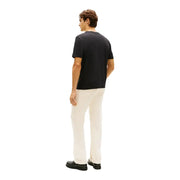 Schwarzes kurzärmeliges Baumwollhemd t-shirt mit Rundhalsausschnitt von Tommy Hilfiger Jeans Herrenkollektion mit schlichtem Design