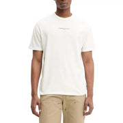 Off-white Tommy Hilfiger Jeans men t-shirt with subtle black logo printed across the chest in cotton material