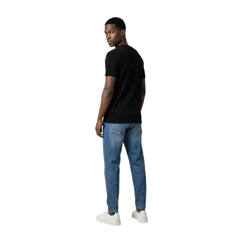 Tommy Hilfiger Jeans t-shirt noir à manches courtes pour homme t-shirt avec un design simple et solide pour les vêtements décontractés