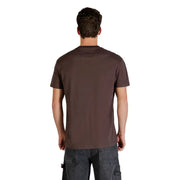 Tommy Hilfiger Jeans men t-shirt in dark brown short-sleeved cotton with a classic crew neck design