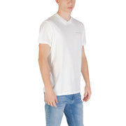 Weiß Tommy Hilfiger kurzärmeliges Baumwollhemd t-shirt mit dezentem Logo auf der Brust für Herren von Tommy Hilfiger Jeans