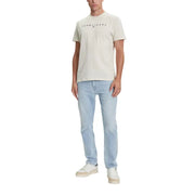 Beige Tommy Hilfiger Jeans für Herren t-shirt mit schwarzem Logoprint auf der Brust aus komfortablem Stoff