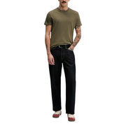 Olivgrün Tommy Hilfiger Jeans Herren Kurzarm t-shirt mit kleinem, gesticktem Logo auf der Brust