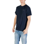 Marineblauer Baumwollstoff Tommy Hilfiger Jeans Männer t-shirt mit einem kleinen weißen Logo auf der Brust für Freizeitkleidung