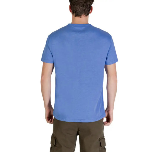 Tommy Hilfiger Jeans Herren-T-Shirt, hellblau, kurzärmelig, aus Bio-Baumwolle mit klassischem Rundhalsausschnitt