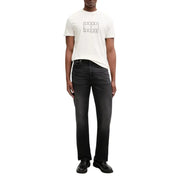 Tommy Hilfiger Jeans men white organic cotton t shirt with black logo print on the chest