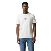 Tommy Hilfiger Jeans hommes t-shirt Coton blanc avec un petit motif jaune et noir représentant la ville de New York sur la poitrine