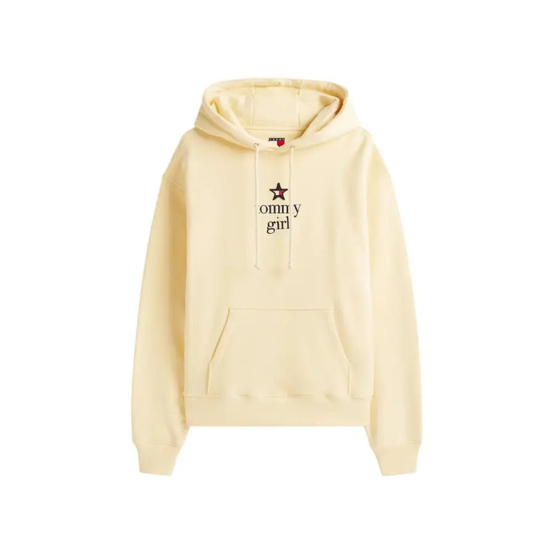 Tommy Hilfiger cream tommy girl hoodie with black star on chest