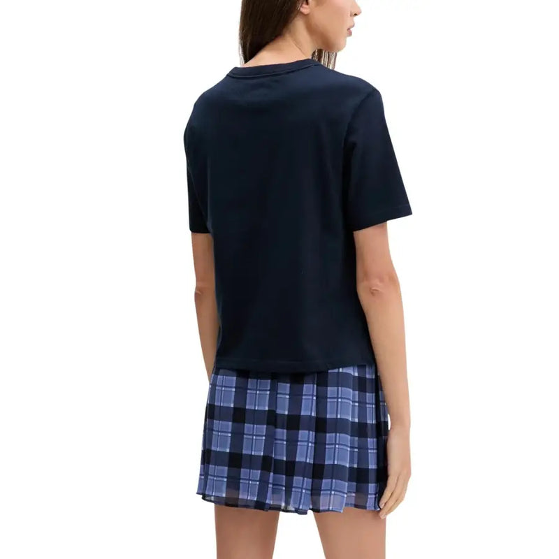 Tommy Hilfiger navy blue short-sleeved organic cotton t-shirt for women