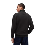 Tommy Hilfiger Schwarzes Herren-Sweatshirt aus Bio-Baumwolle mit hohem Kragen, Reißverschluss und glatter Stoffoberfläche