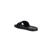 Black rubber slide sandal with a minimalist design from Tommy Hilfiger men polyurethane slippers size 41