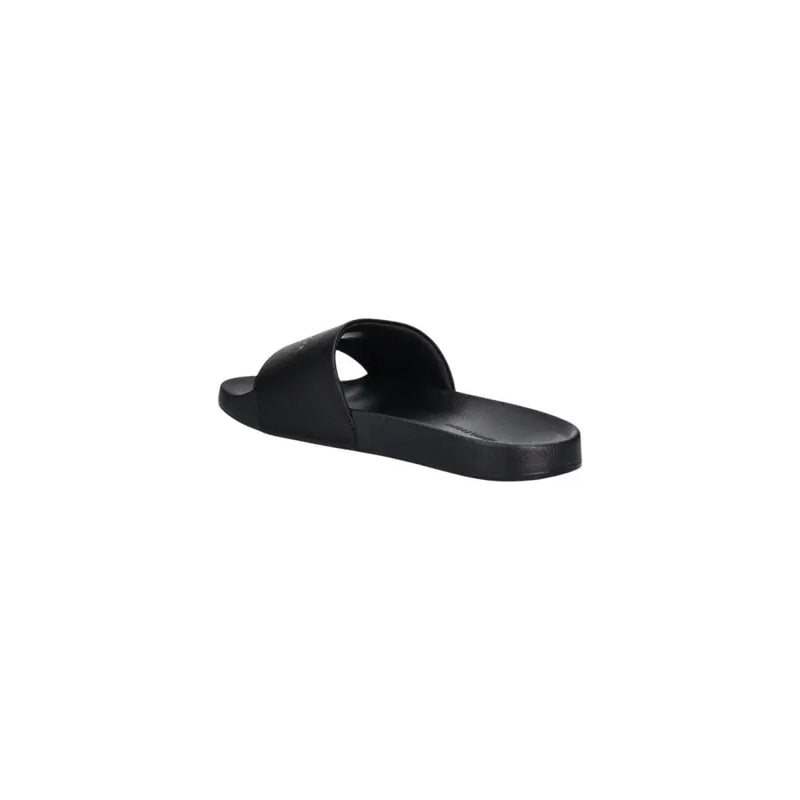Black rubber slide sandal with a minimalist design from Tommy Hilfiger men polyurethane slippers size 41