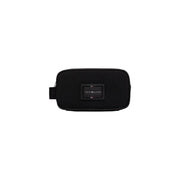 Tommy Hilfiger men black polyurethane toiletry bag with sleek rectangular design and subtle front brand plaque