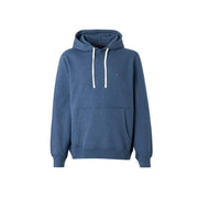 Tommy Hilfiger Herren-Sweatshirt aus blauer Baumwolle mit weißen Kordelzügen und kleinem Logo auf der Brust.