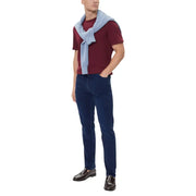 Tommy Hilfiger men blue organic cotton slim-fit jeans with smooth textured fabric and classic five-pocket design