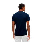 Tommy Hilfiger Herren-T-Shirt aus blauer Bio-Baumwolle mit klassischem Rundhalsausschnitt und kurzen Ärmeln in Marineblau