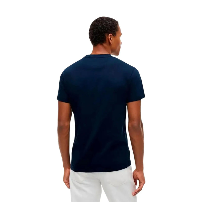 Tommy Hilfiger Herren-T-Shirt aus blauer Bio-Baumwolle mit klassischem Rundhalsausschnitt und kurzen Ärmeln in Marineblau
