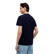 Tommy Hilfiger men blue short-sleeved organic cotton t shirt showcasing a navy blue casual design