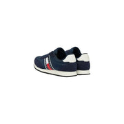 bleu marine Tommy Hilfiger Baskets pour hommes avec empiècements latéraux en polyester rayés blancs et rouges pour un style décontracté